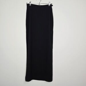 JS Collections Maxi Skirt Womans Size 4 Polyester Black Slit Layered Chiffon